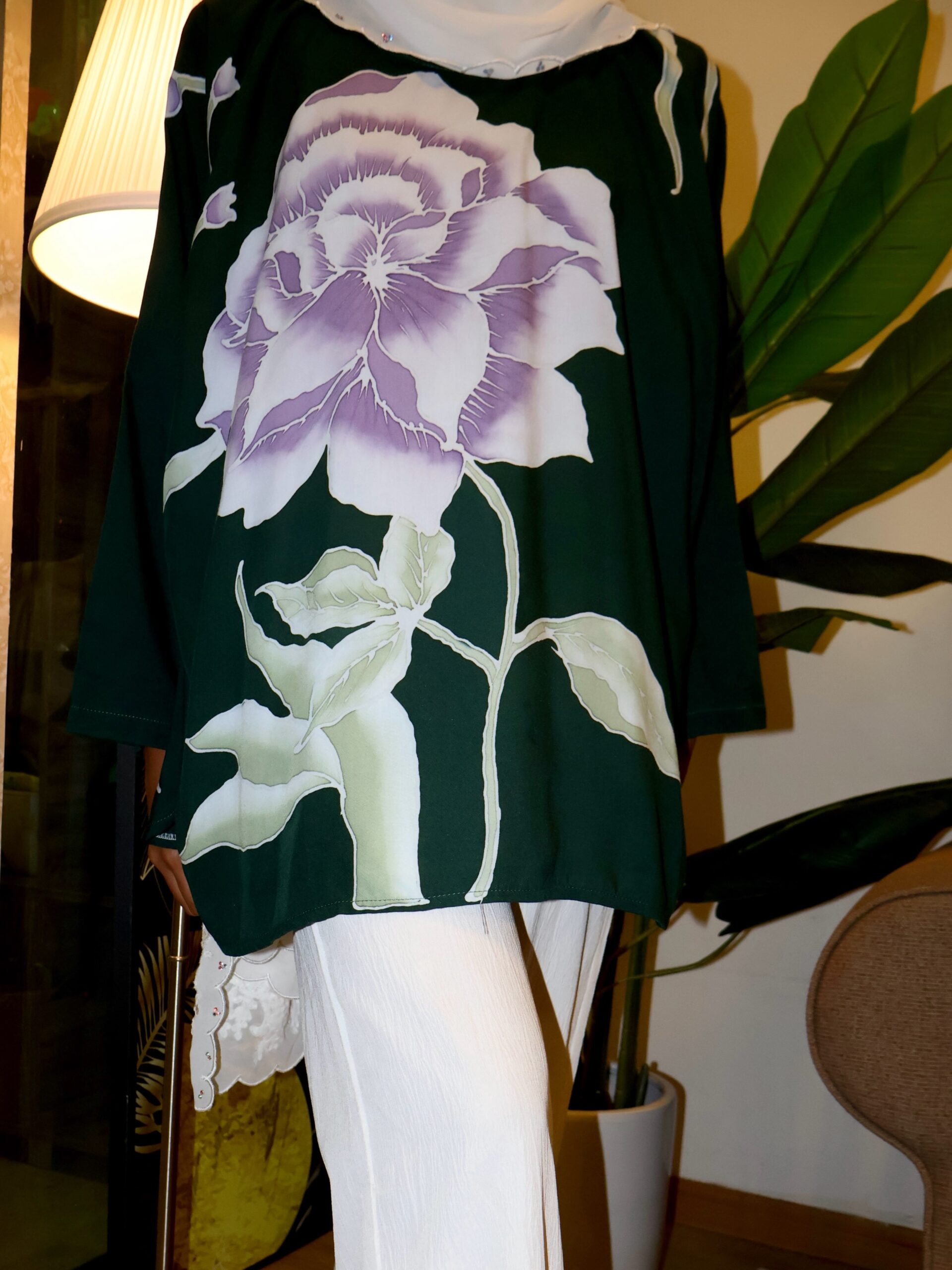 Exclusive Batik Lukis blouse (Emerald Green)
