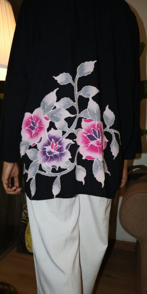 Exclusive Batik Lukis blouse (black) - Image 2