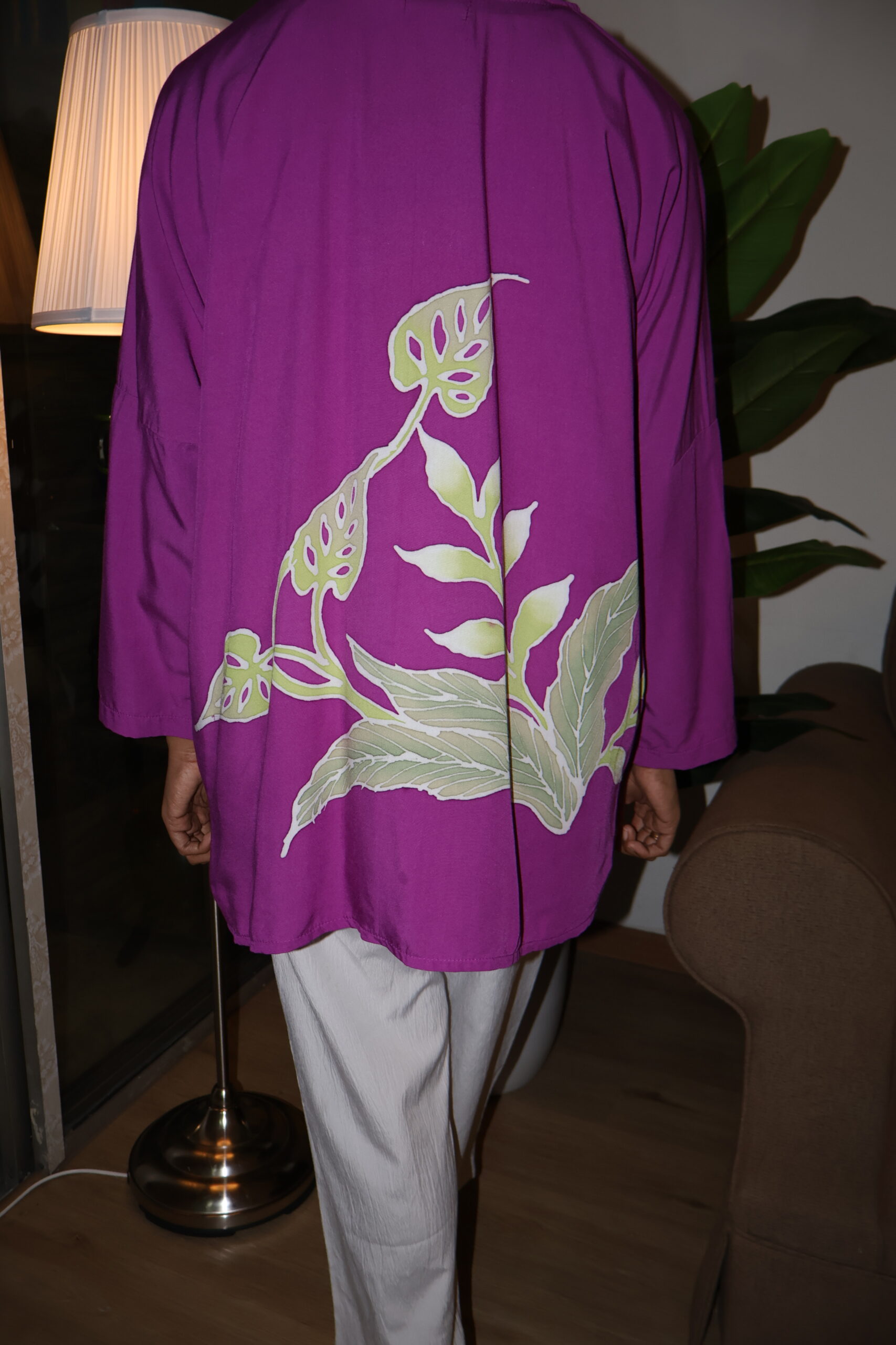 Exclusive Batik Lukis blouse (purple) - Image 2