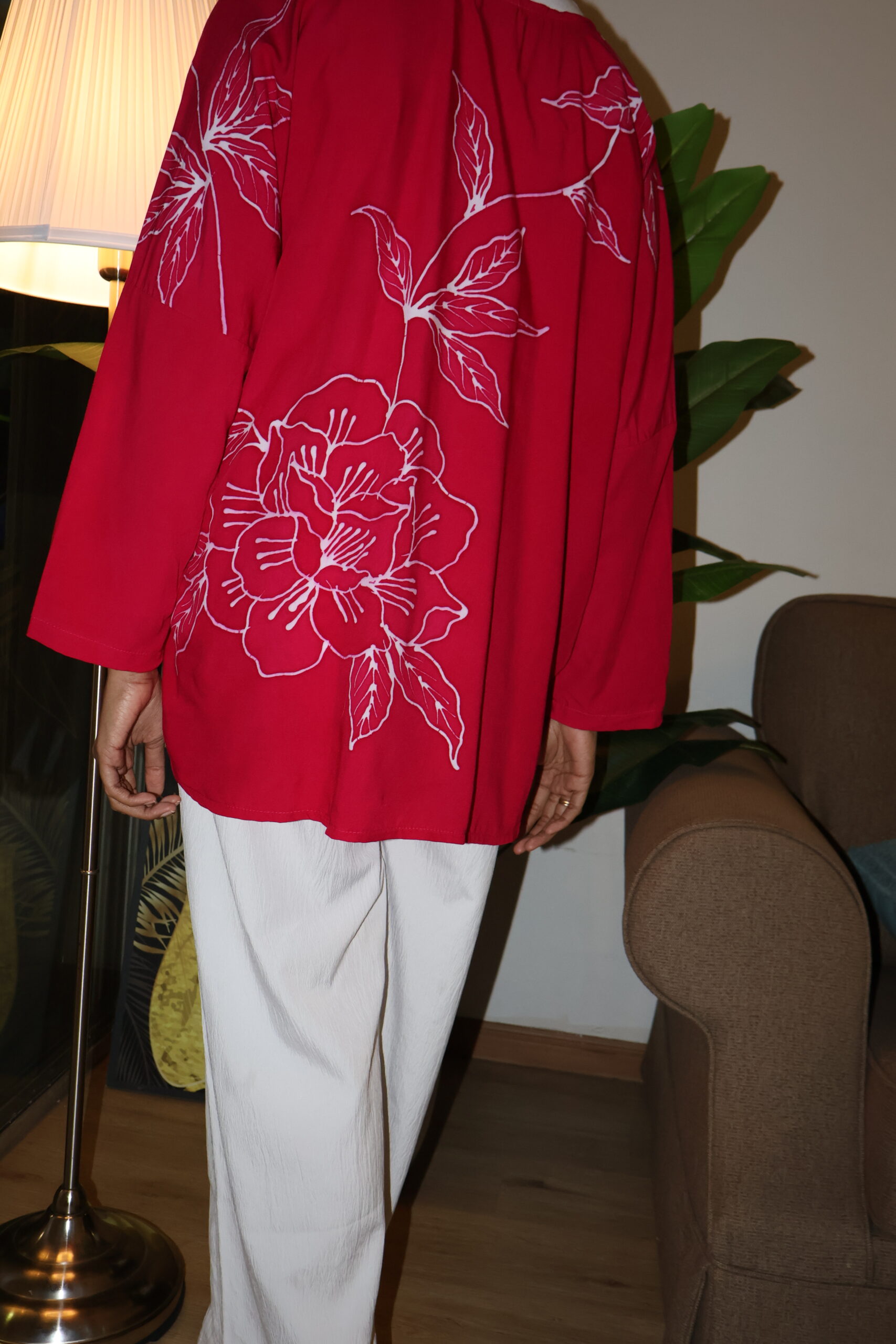 Exclusive Batik Lukis blouse (Red) - Image 2