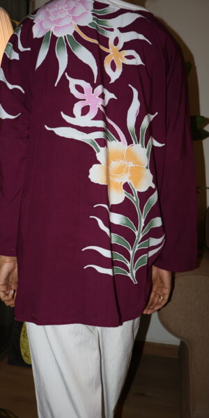 Exclusive Batik Lukis blouse (Maroon) - Image 2