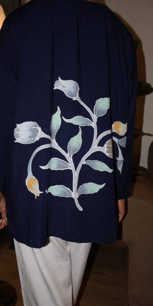 Exclusive Batik Lukis blouse (blue black) - Image 3