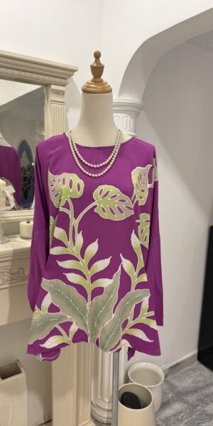 Exclusive Batik Lukis blouse (purple) - Image 3