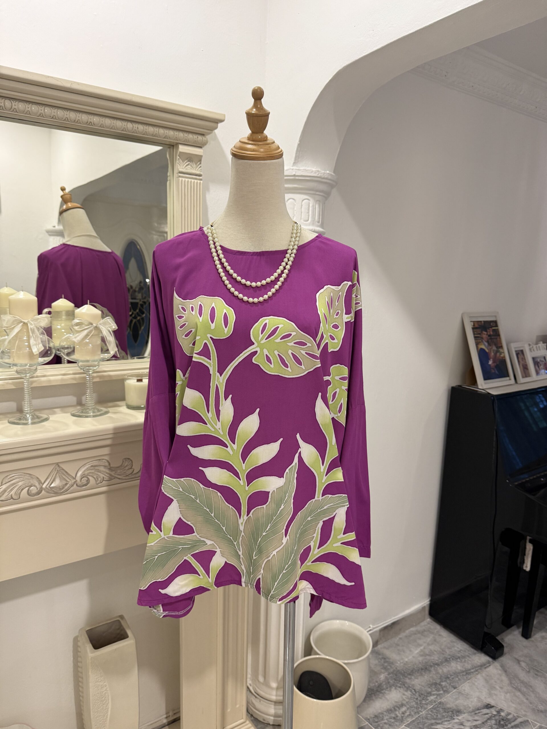 Exclusive Batik Lukis blouse (purple) - Image 3