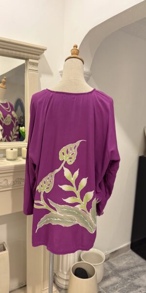 Exclusive Batik Lukis blouse (purple) - Image 4