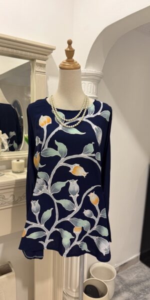 Exclusive Batik Lukis blouse (blue black) - Image 2