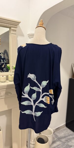 Exclusive Batik Lukis blouse (blue black) - Image 5