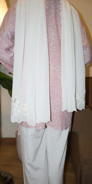 Stamped Batik Blouse With diamonds (Soft Peach) - Image 2
