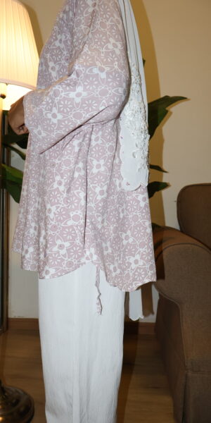 Stamped Batik Blouse With diamonds (Soft Milo) - Image 2