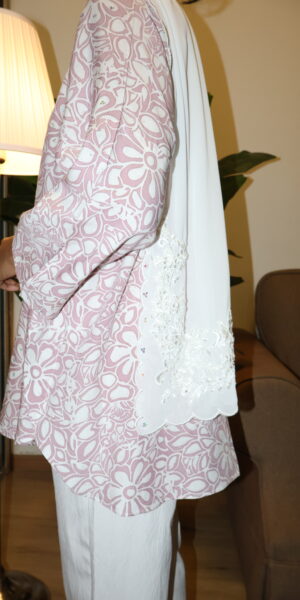 Stamped Batik Blouse With diamonds (Dusty Pink) - Image 2