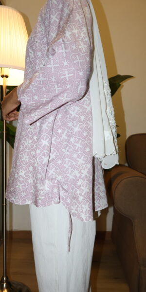 Stamped Batik Blouse With diamonds (Dusty Purple) - Image 2