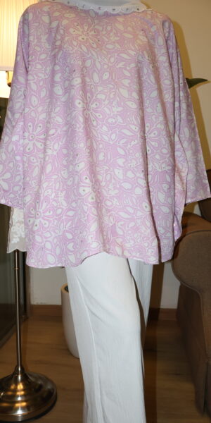 Stamped Batik Blouse With diamonds (Sweet Pink)