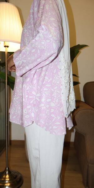 Stamped Batik Blouse With diamonds (Sweet Pink) - Image 2
