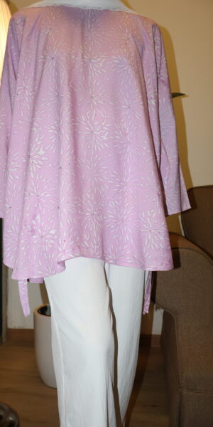 Stamped Batik Blouse With diamonds (light plum)