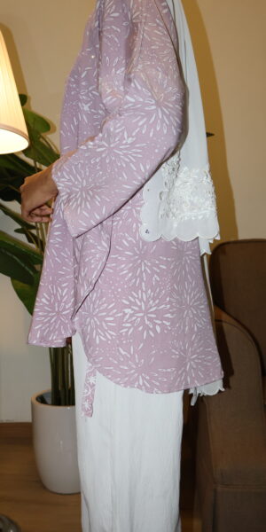 Stamped Batik Blouse With diamonds (Plum) - Image 2