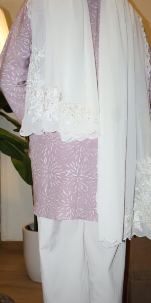Stamped Batik Blouse With diamonds (Plum) - Image 3