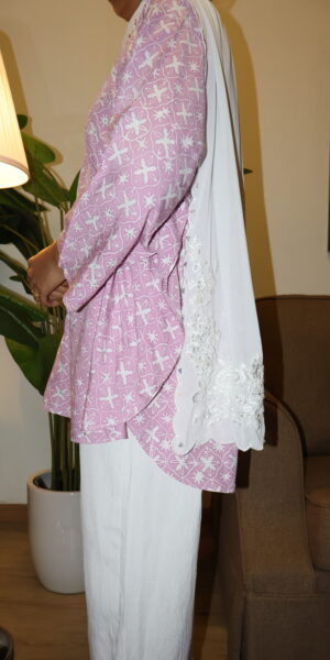 Stamped Batik Blouse With diamonds (Mentos Pink) - Image 2