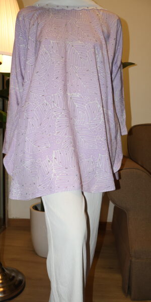 Stamped Batik Blouse With diamonds (soft lilac)