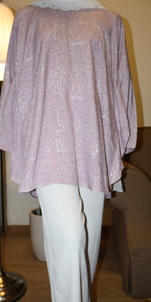 Stamped Batik Blouse With diamonds (plum)