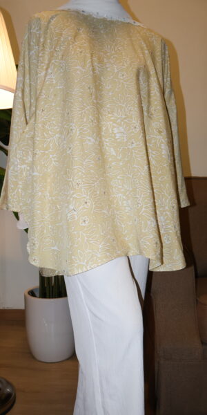 Stamped Batik Blouse With diamonds (Yellow)